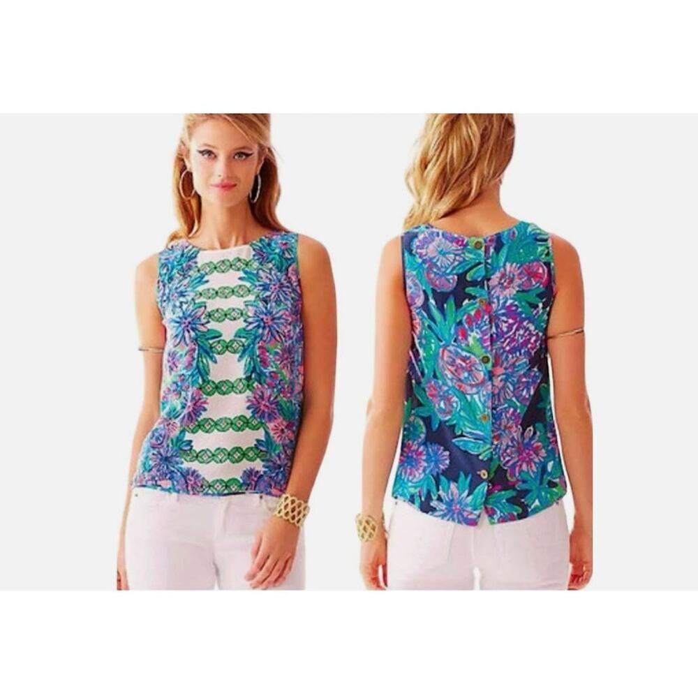 Lilly Pulitzer Silk Iona Shell Resort Tank 92268 size XS